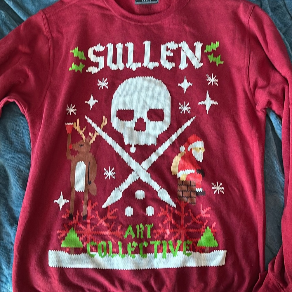 Sullen Art Collective Red Christmas Sweater Large